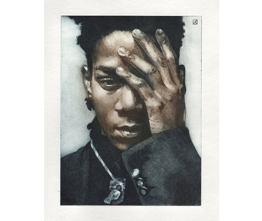 gravure du portrait de Basquiat